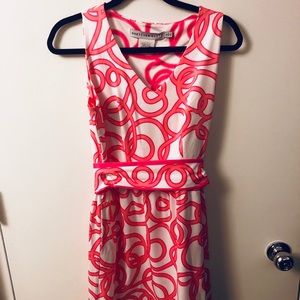Gretchen Scott punk & white sleeveless dress